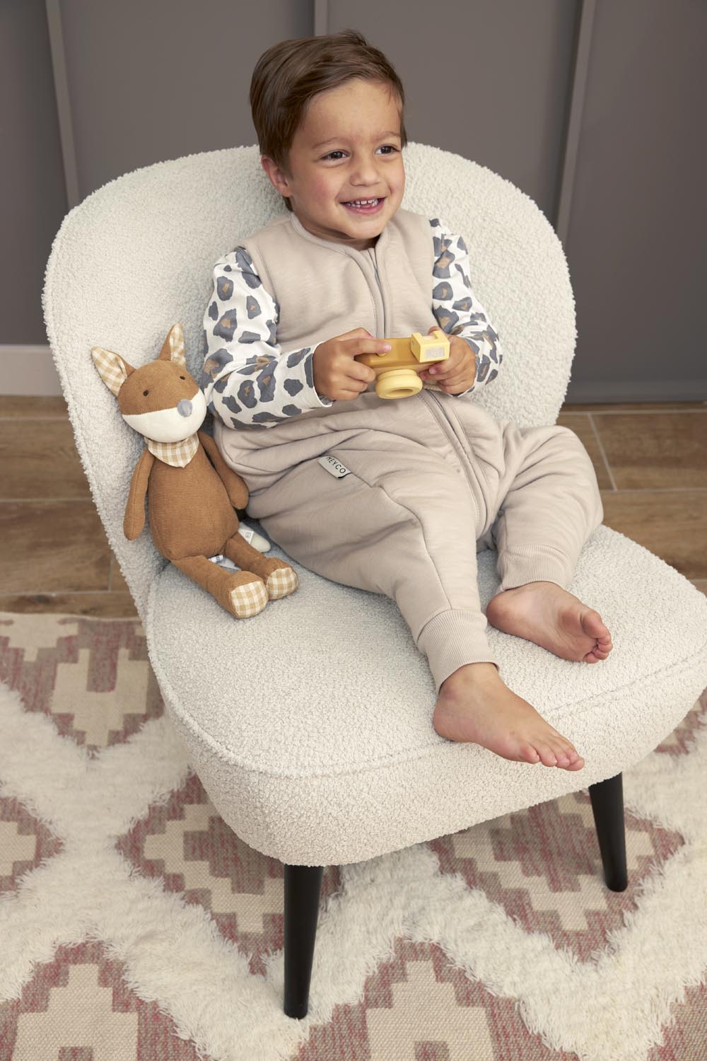 Meyco Υπνόσακος με πόδια Slub grey (9 μηνών - 5 ετών)