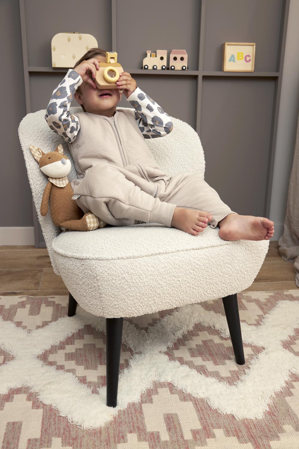 Meyco Υπνόσακος με πόδια Slub grey (9 μηνών - 5 ετών)