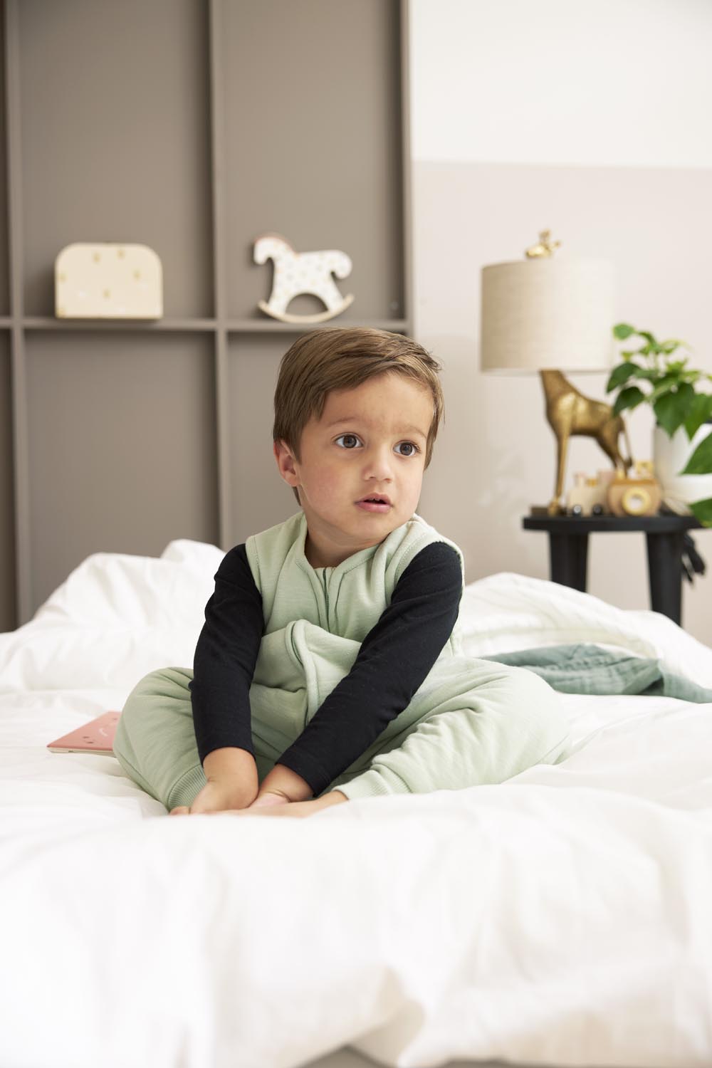 Meyco Υπνόσακος με πόδια Slub - soft green (9 μηνών-5 ετών)