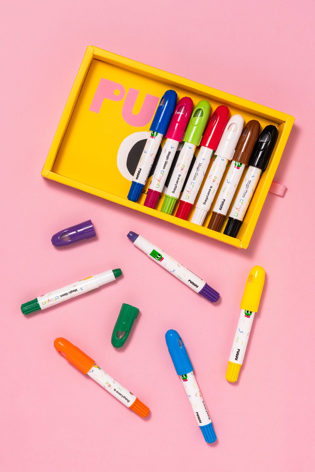 PUQUU Magic Glass Crayons 12 χρώματα (1+)