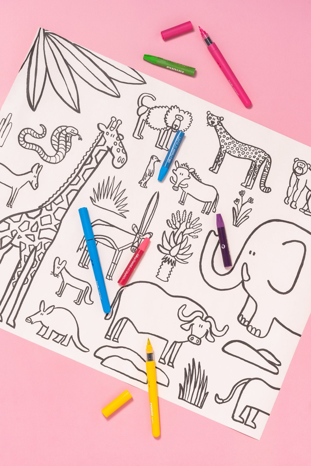 PUQUU Stick and Draw Roll - Animals