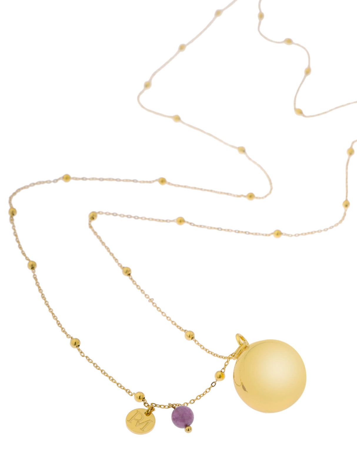 ProudMama Bola Olivia Gold Chain Αμέθυστος