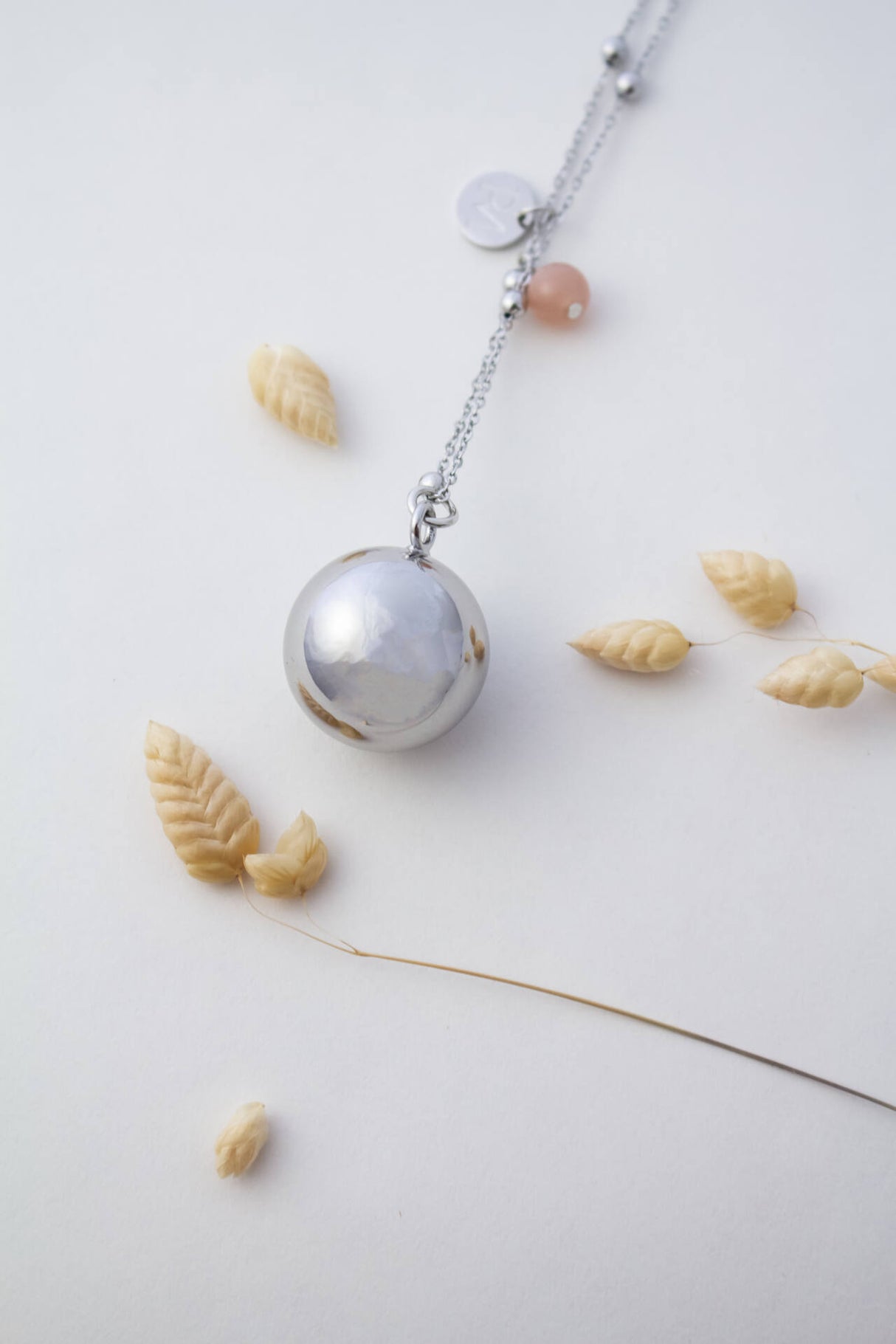 ProudMama Bola Olivia Gold Chain Γκρι Aχάτης
