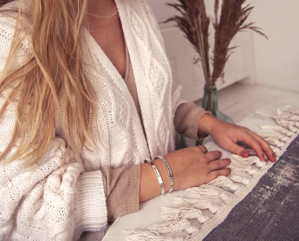 Proud Mama Βραχιόλι Χειροπέδα Mama Rose Gold