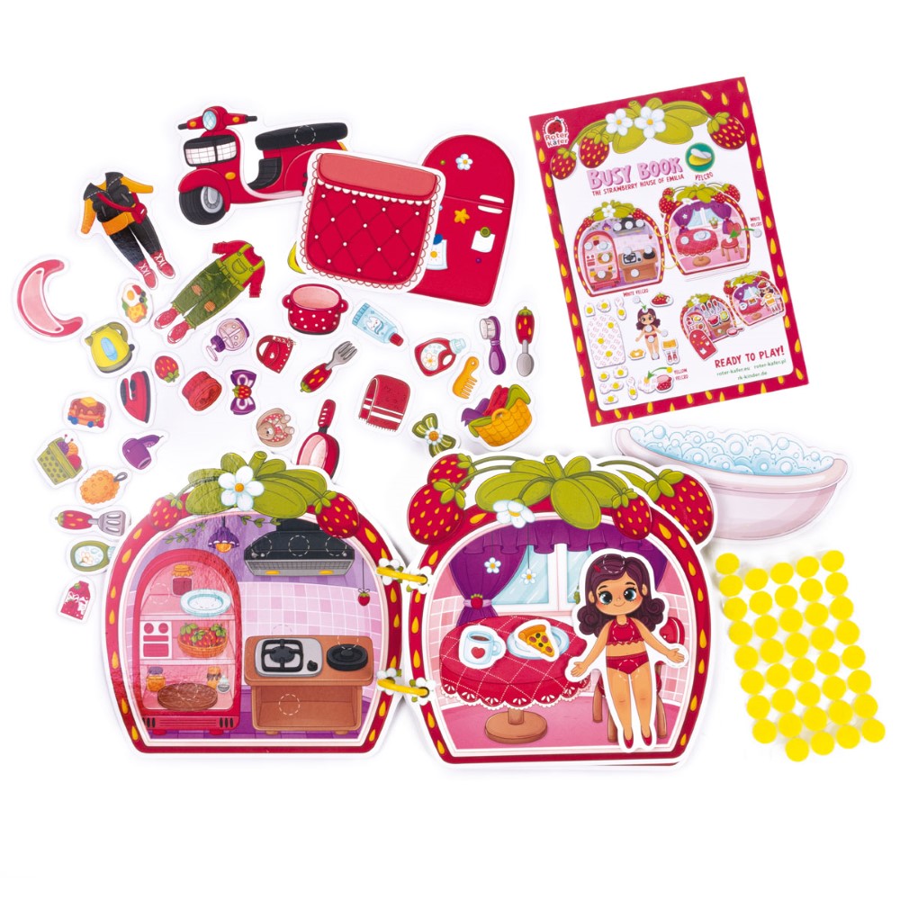 Busy Book με Velcro Φραουλόσπιτο