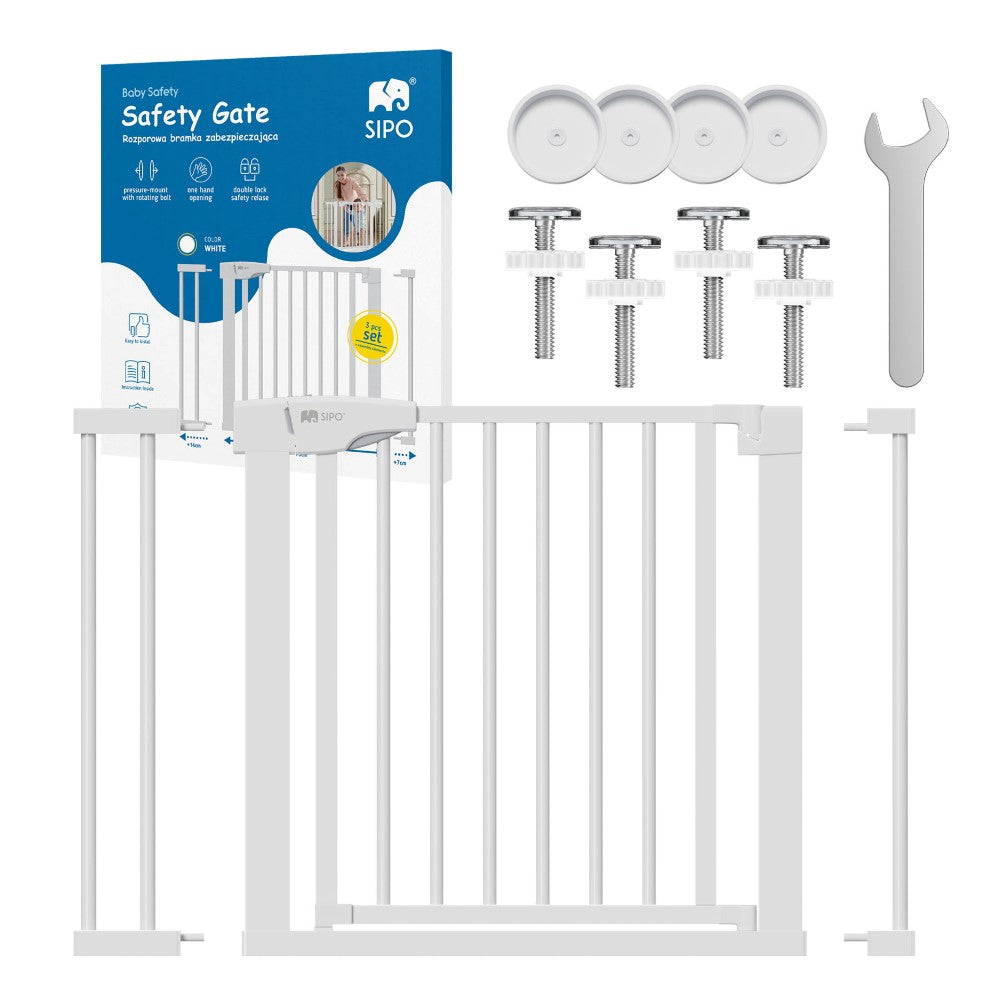 Sipo Πόρτα Ασφαλείας Λευκή (συν 2 προεκτάσεις: 7εκ και 14εκ)