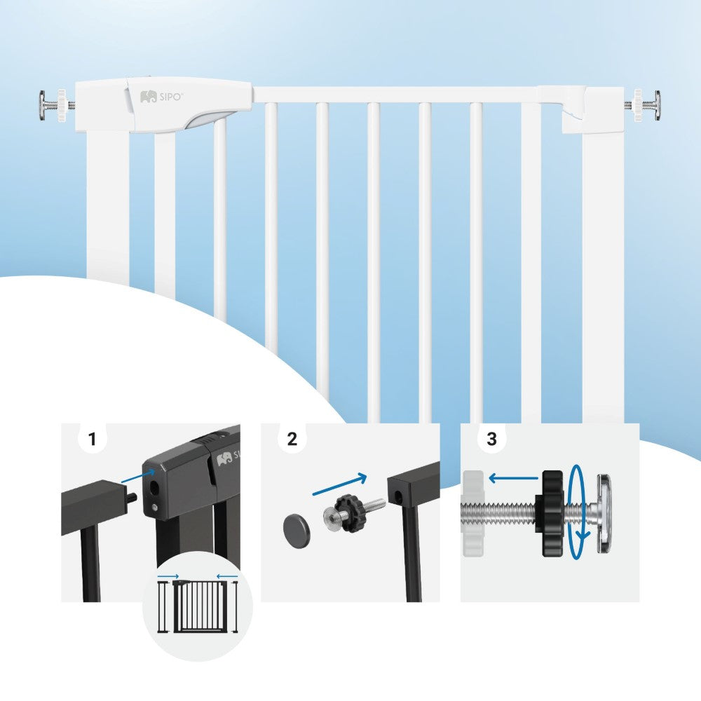 Sipo Πόρτα Ασφαλείας Λευκή (συν 2 προεκτάσεις: 7εκ και 14εκ)