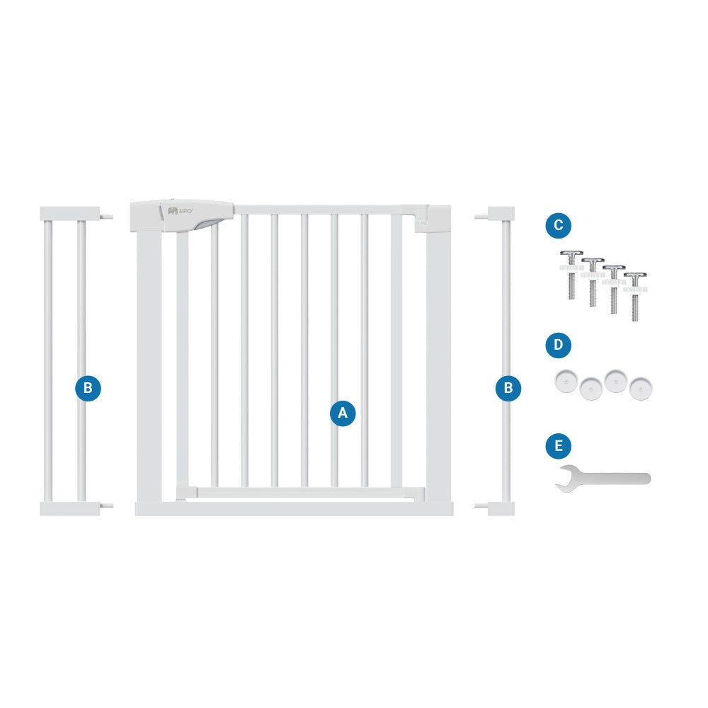 Sipo Πόρτα Ασφαλείας Λευκή (συν 2 προεκτάσεις: 7εκ και 14εκ)