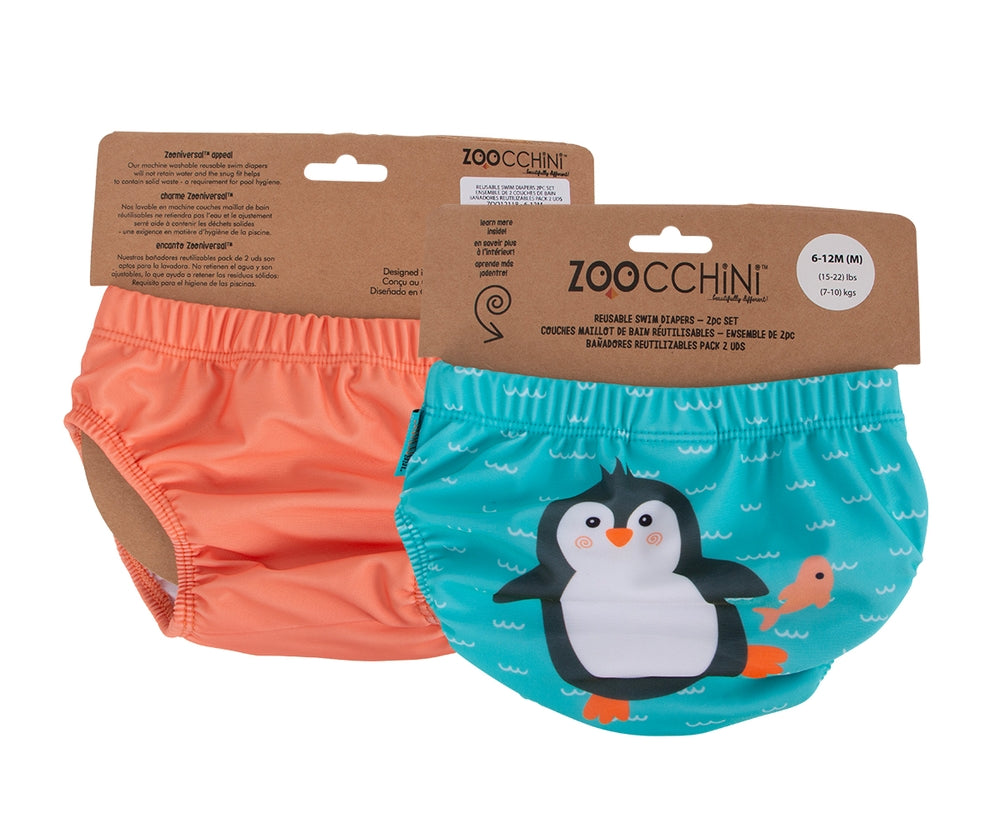 Zoocchini Μαγιώ Πάνα (2pcs Σετ) - Penguin
