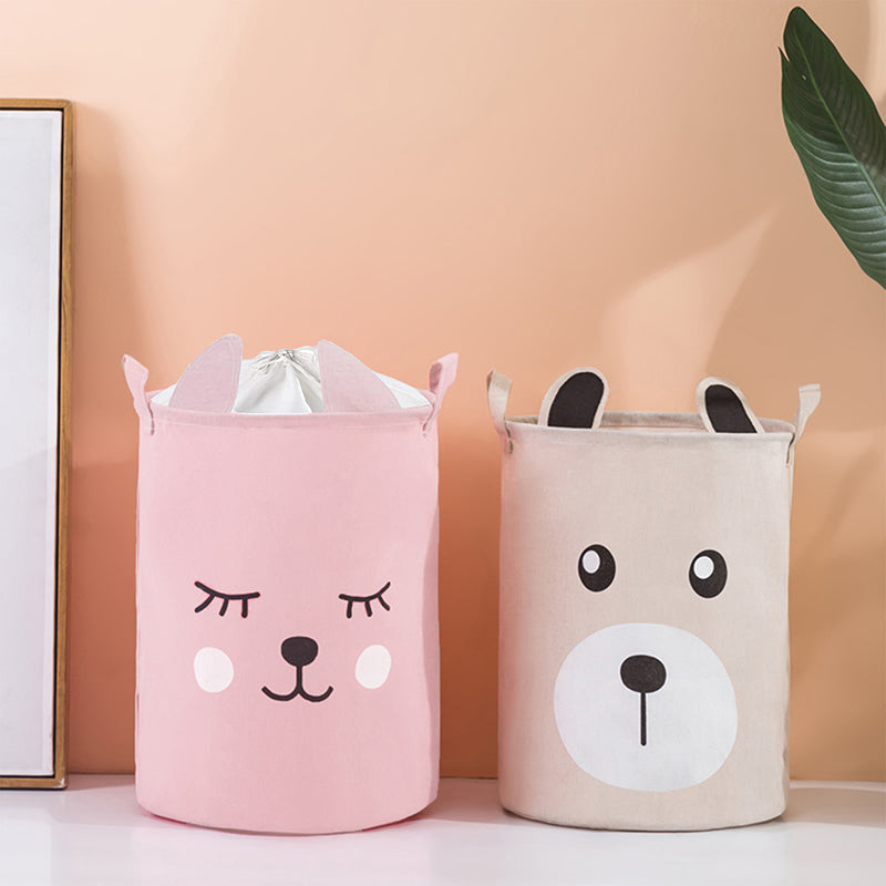 Sipo Πολυχρηστικό Καλάθι με κορδόνι Ροζ Αρκουδάκι 43 L