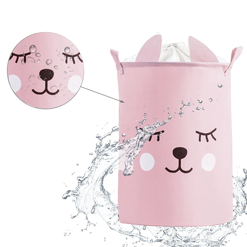 Sipo Πολυχρηστικό Καλάθι με κορδόνι Ροζ Αρκουδάκι 43 L