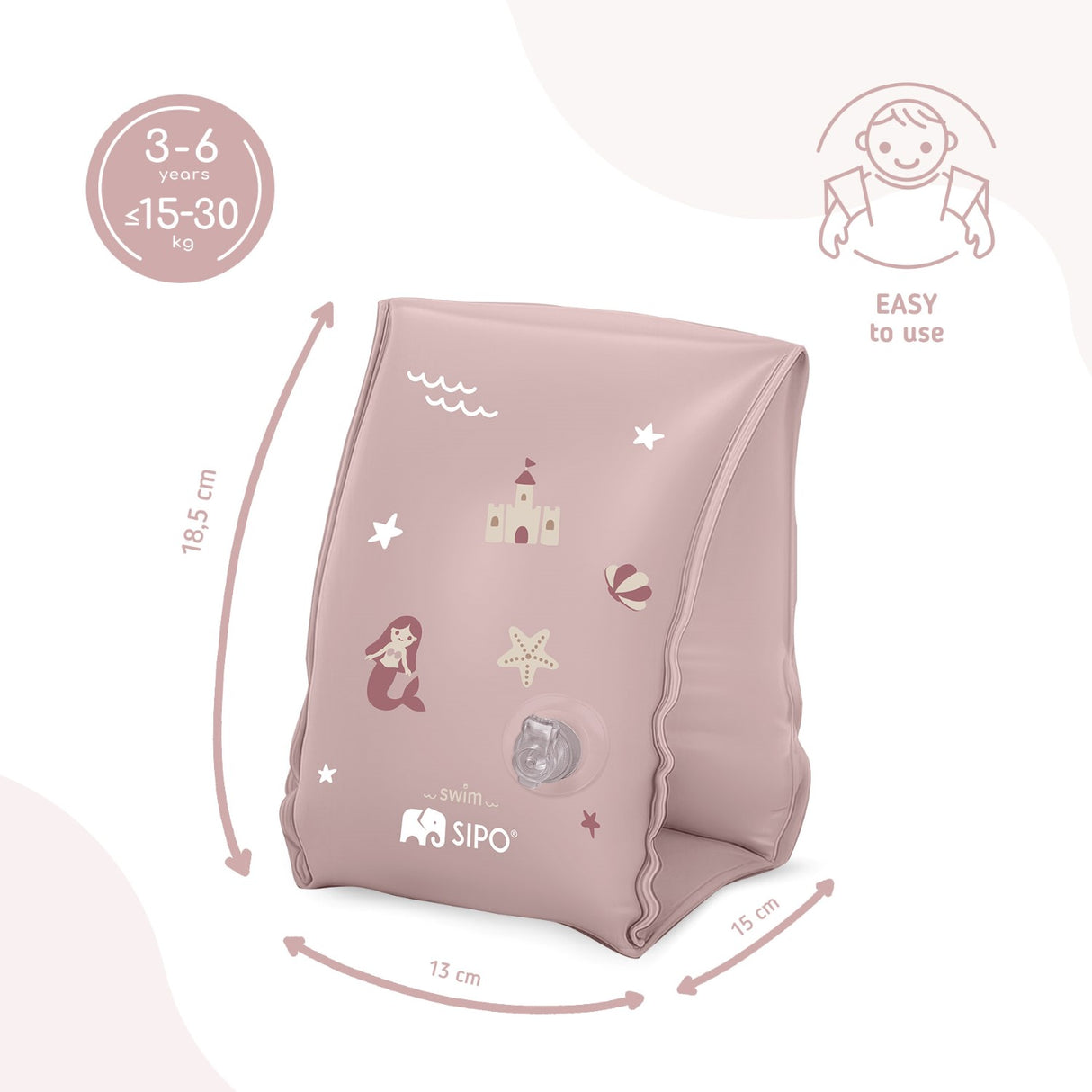 Sipo Μπρατσάκια Κολύμβησης Pink (3-6 ετών)