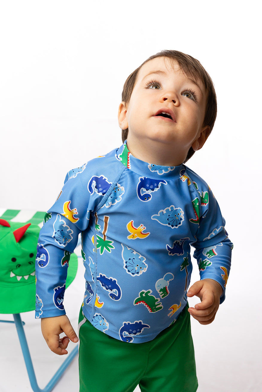 Σετ UV Μαγιώ Bucket Καπέλο Μπλούζα Devin the Dino & Friends