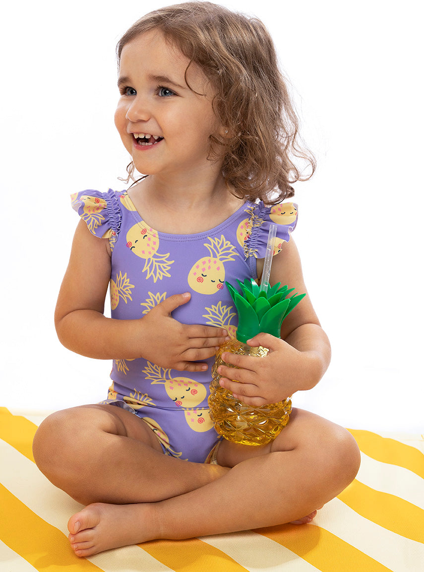 Σετ UV Μαγιώ Bucket Καπέλο Μπλούζα Strawberry