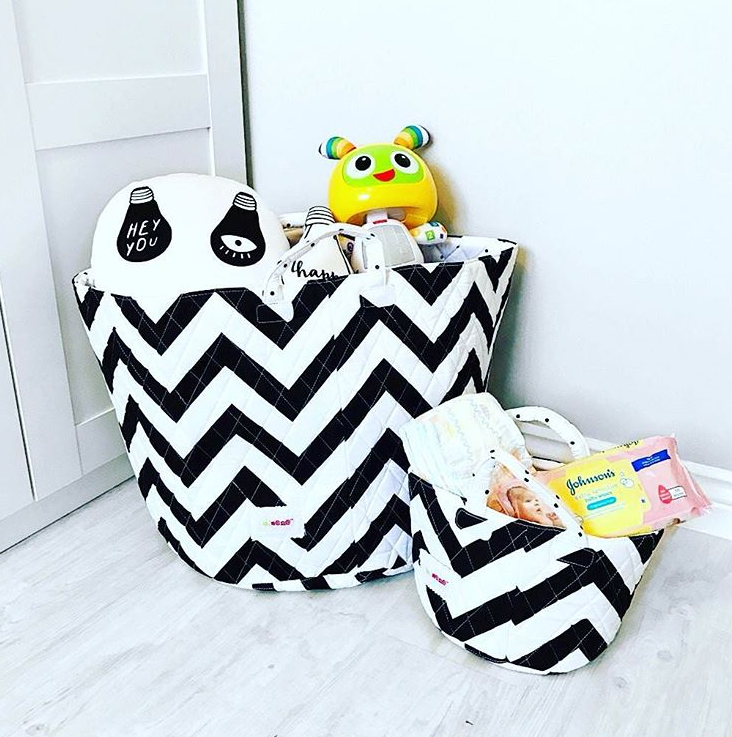 Minene Καλαθάκι B/W Ζιγκ Ζαγκ