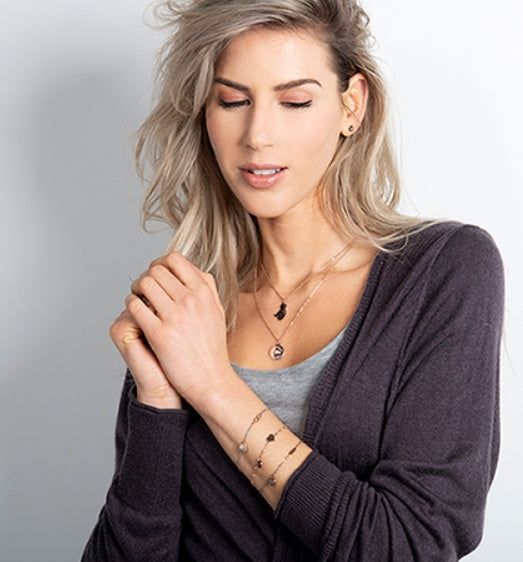 Proud MaMa Κολιέ Steel Gold Marble