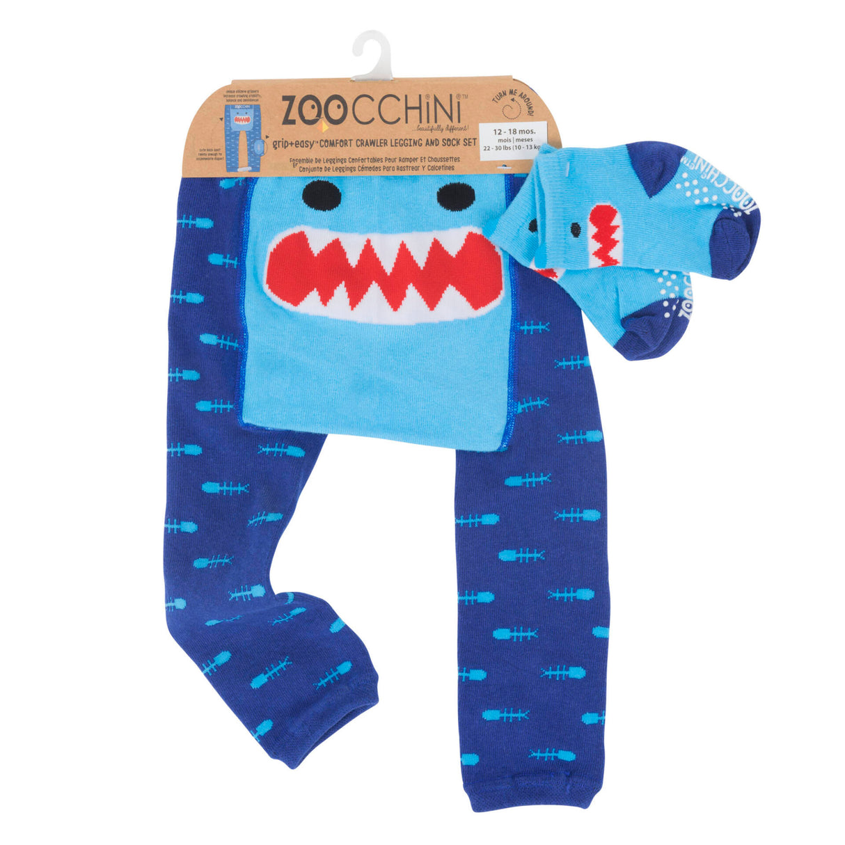 Grip+Easy Crawler Pants & Socks Set Sherman the Shark