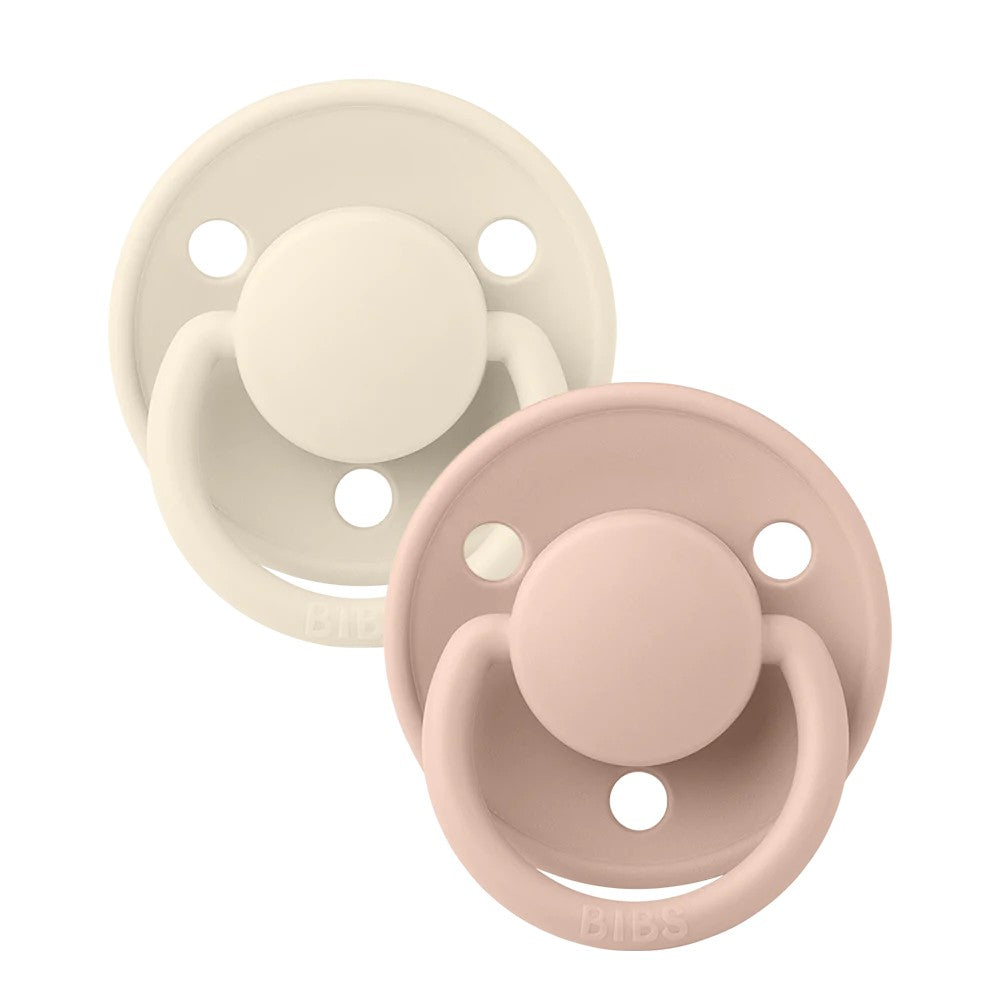 Bibs - Πιπίλες De Lux 2τεμ. - Silicone Ivory/Blush