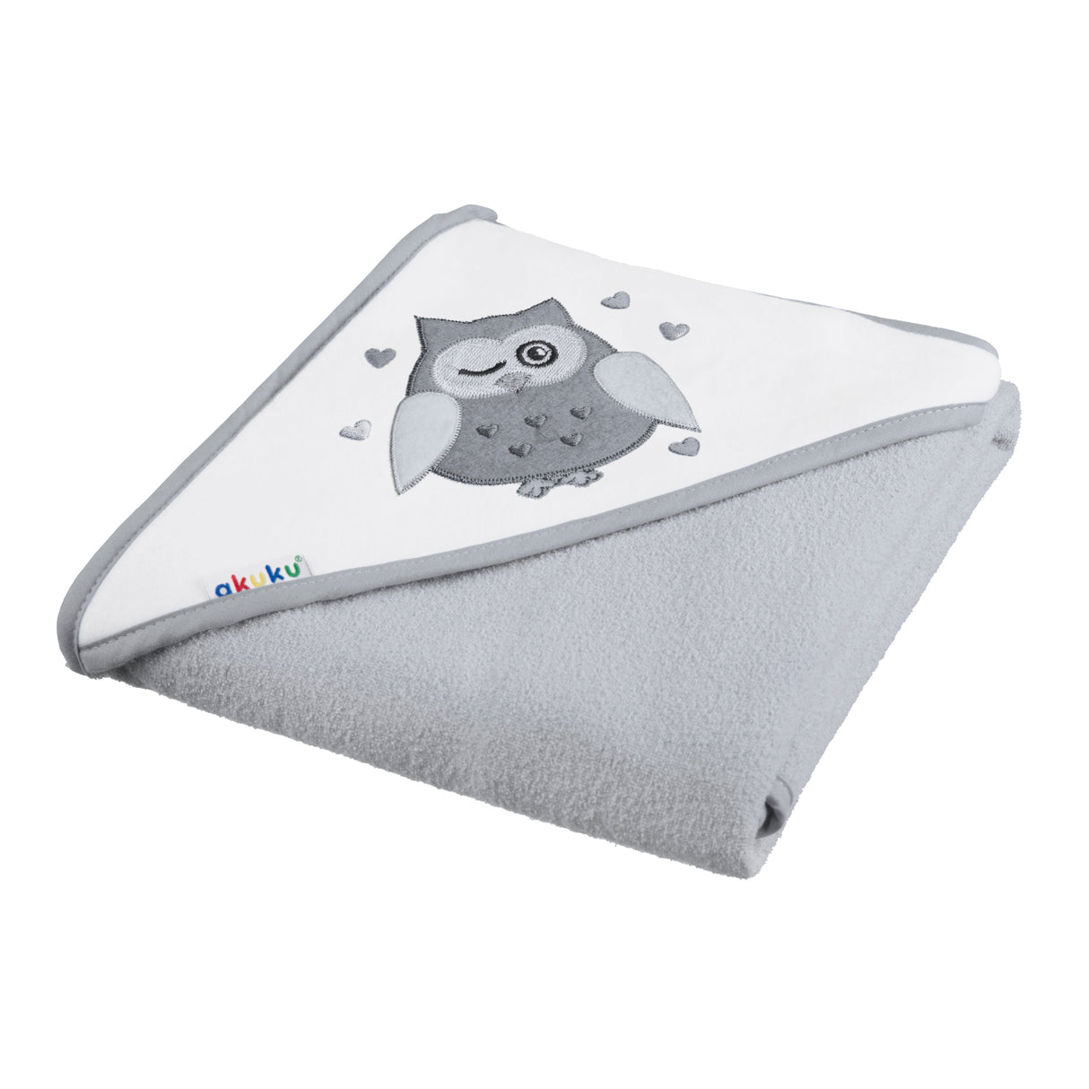 Βρεφική Πετσέτα Με Κουκούλα Κουκουβάγια Γκρι 100x100