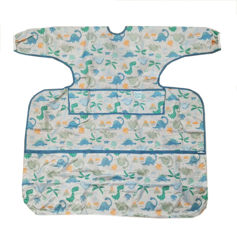 Bumkins Tray Mat Sleeved Bib Dinos