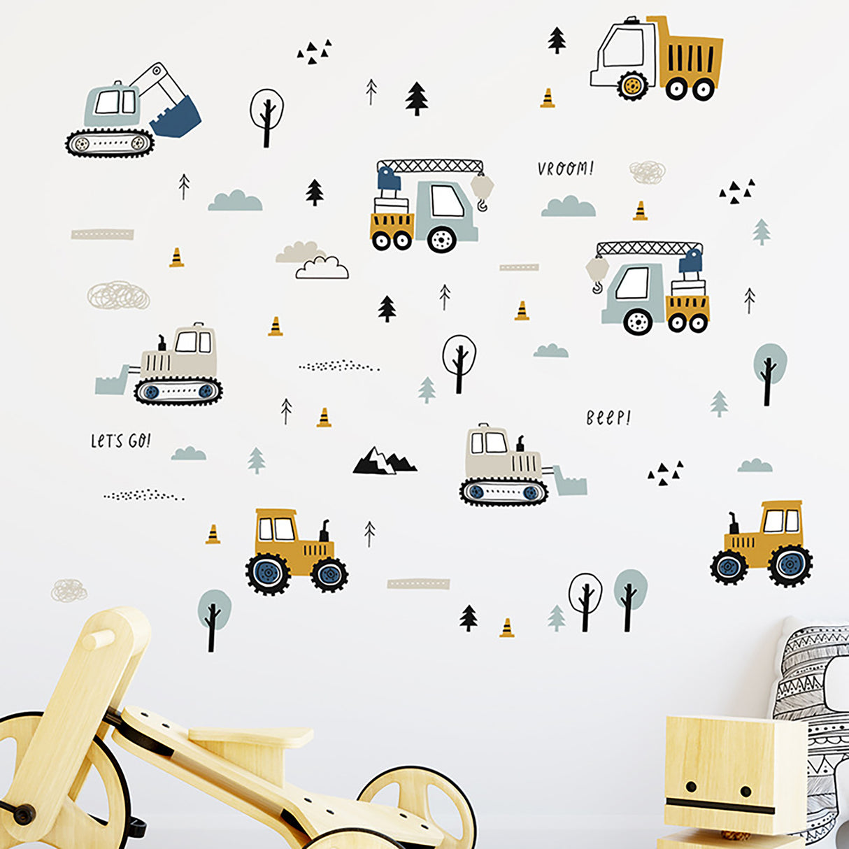 Sipo wall stickers Tractors, Excavators