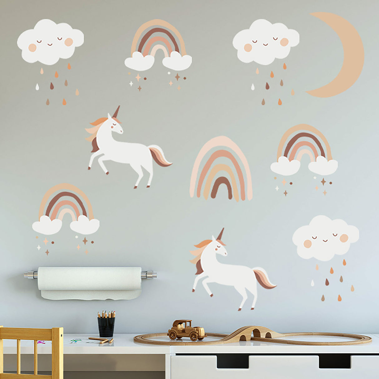 Sipo Wall Stickers Boho Rainbow Unicorn