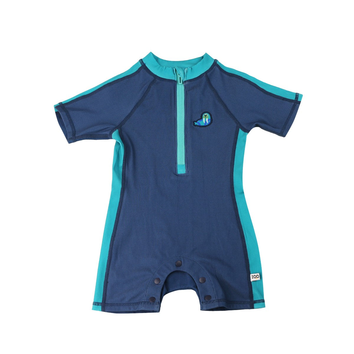Zoocchini Κοντομάνικο Surf Suit με Στάμπα Walrus/Dark Blue
