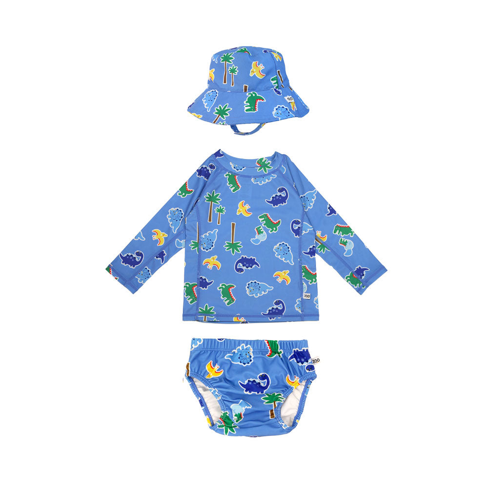 Σετ UV Μαγιώ Πάνα Bucket Καπέλο Μπλούζα Devin the Dino & Friends