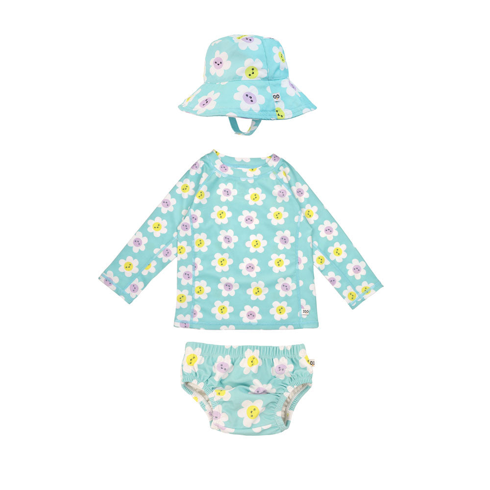 Σετ UV Μαγιώ Πάνα Bucket Καπέλο Μπλούζα Daisy