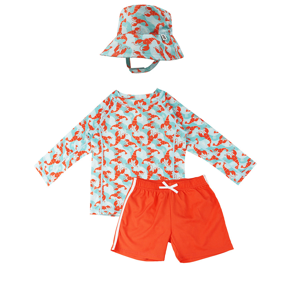 Σετ UV Μαγιώ Bucket Καπέλο Μπλούζα Lobster