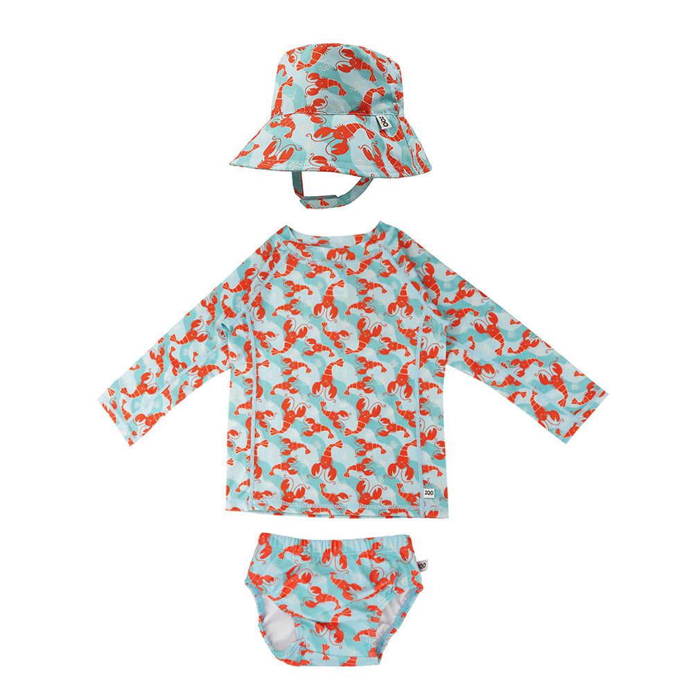 Σετ UV Μαγιώ Πάνα Bucket Καπέλο Μπλούζα Lobster