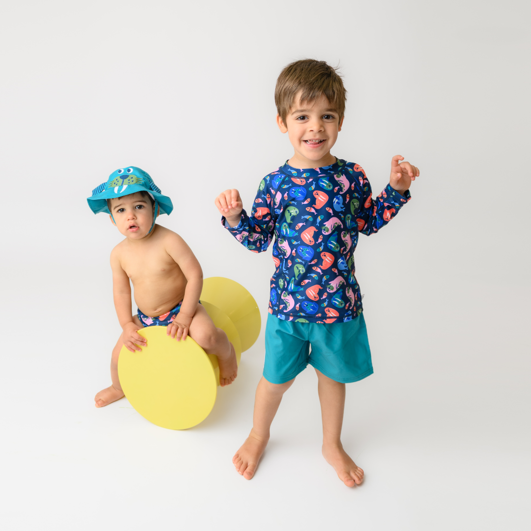 Σετ UV Μαγιώ Bucket Καπέλο Μπλούζα Walrus