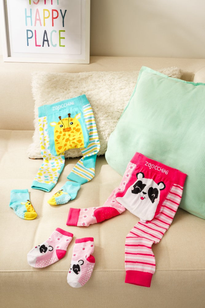 Grip+Easy Crawler Pants & Socks Set - Giraffe