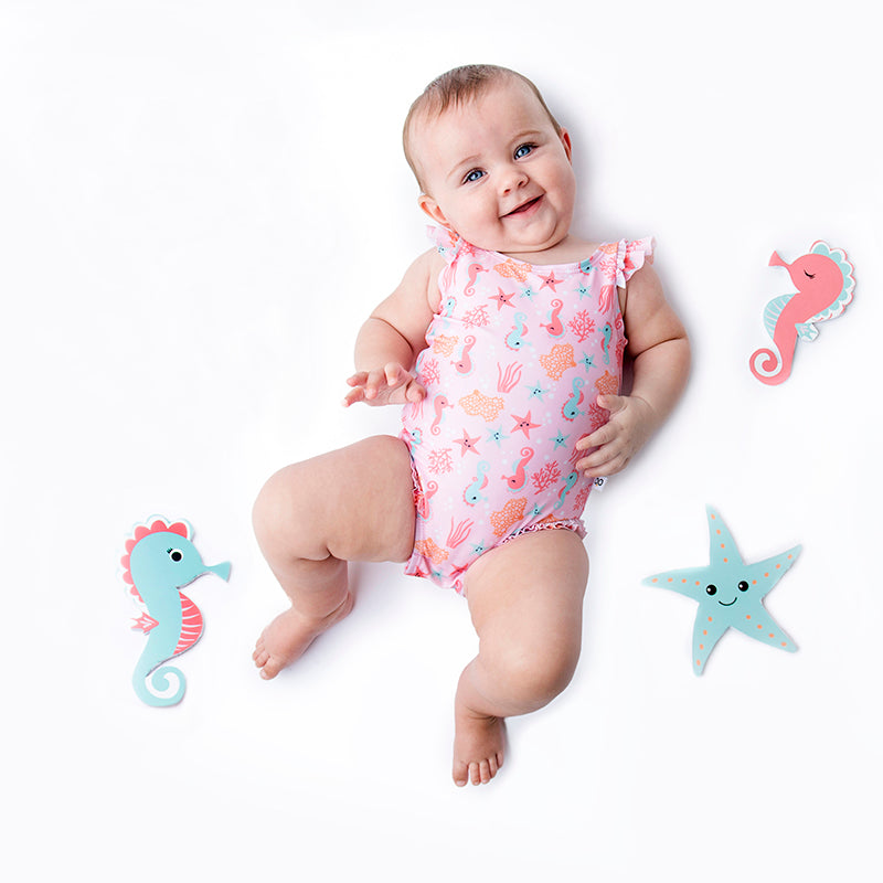 Σετ Ολόσωμο Μαγιώ με UV Καπέλο Sally the Seahorse