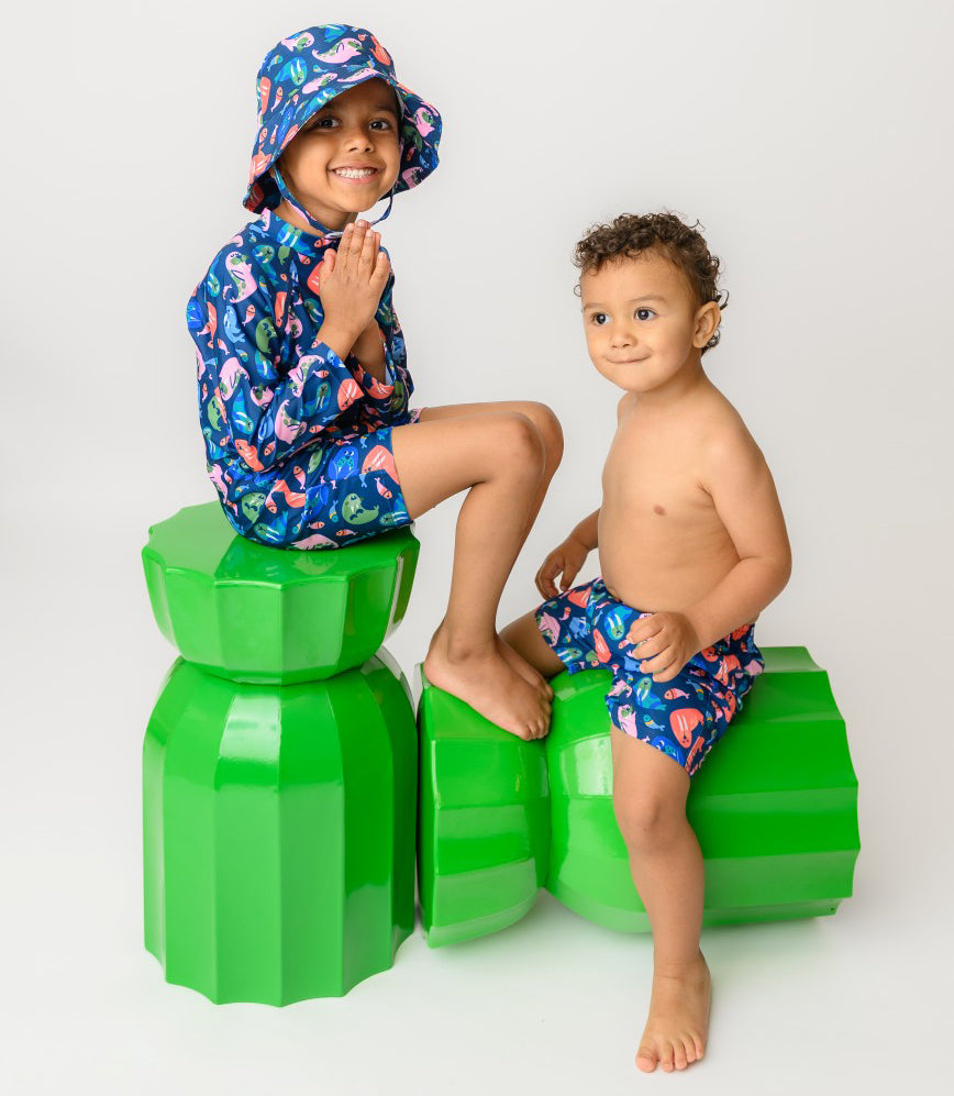 Σετ UV Μαγιώ Πάνα Bucket Καπέλο Μπλούζα Walrus