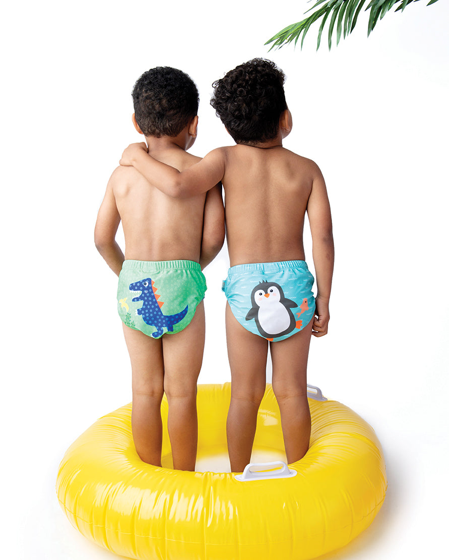 Zoocchini Μαγιώ Πάνα (2pcs Σετ) - Dinosaur