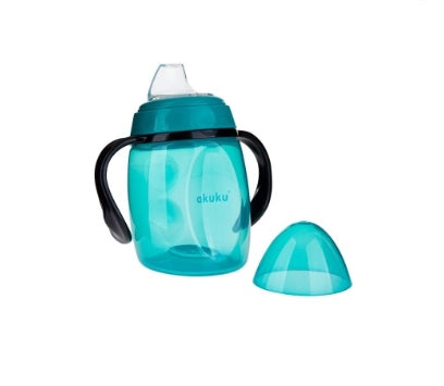 Εκπαιδευτικό Ποτηράκι 280 ml με Χερούλια, (Τυρκουάζ/Ροζ)