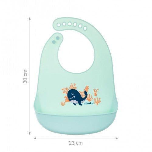 Σαλιάρα Σιλικόνης Με Τσεπάκι Φάλαινα