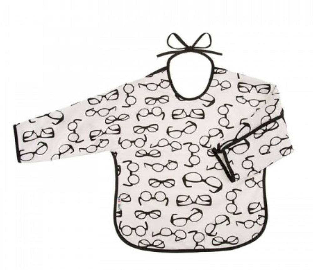 Αδιάβροχη Βαμβακερή Σαλιάρα με Δέσιμο και Μανίκι