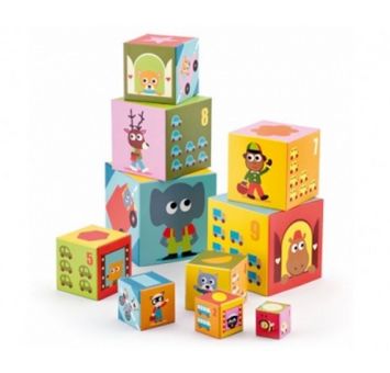 Djeco Κύβοι με σχέδια και αριθμούς, “Oχήματα”