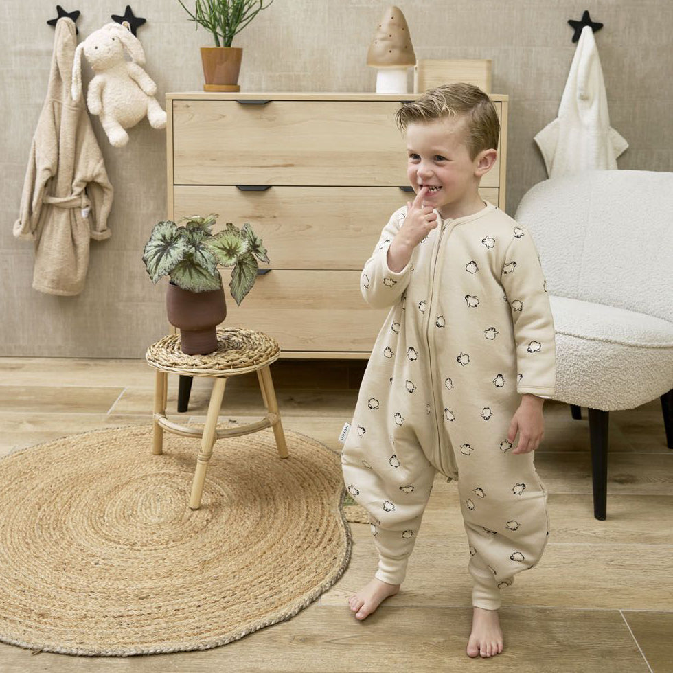 Meyco - 100% Βαμβακερός Υπνόσακος με ποδαράκια και μανίκια Penguin