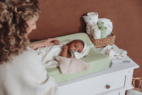 Meyco 6 Λαβέτες Πετσετάκια Popcorn Natural/Soft olive - 30x30cm