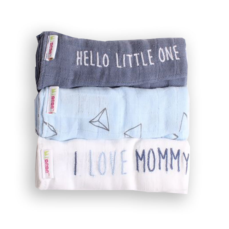 Minene Μουσελίνες Σετ των 3 (I love mommy)