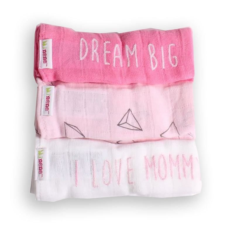 Minene Μουσελίνες Σετ των 3 (I love mommy)