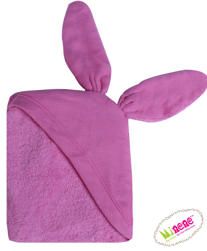 Minene Πετσετα για Νεογεννητο Μωβ Λαγουδακι