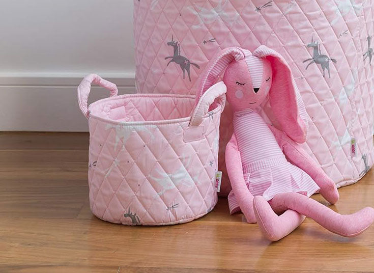 Minene Καλαθάκι Ροζ-Γκρι Unicorn