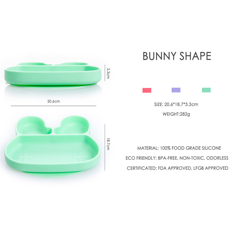 Πιάτο σιλικόνης κουνελάκι με χωρίσματα