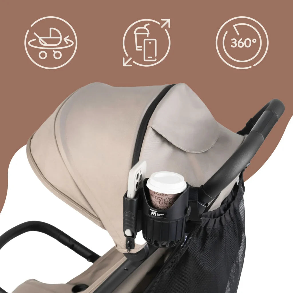 Sipo 2 in 1 Ποτηροθήκη Καροτσιού Με Θήκη Κινητού