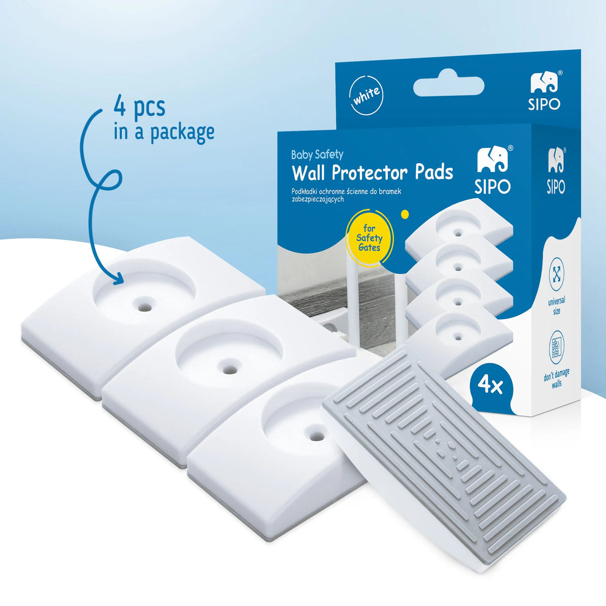 Sipo Προστατευτικά Τοίχου για Πόρτα Ασφαλείας 4 τεμ.