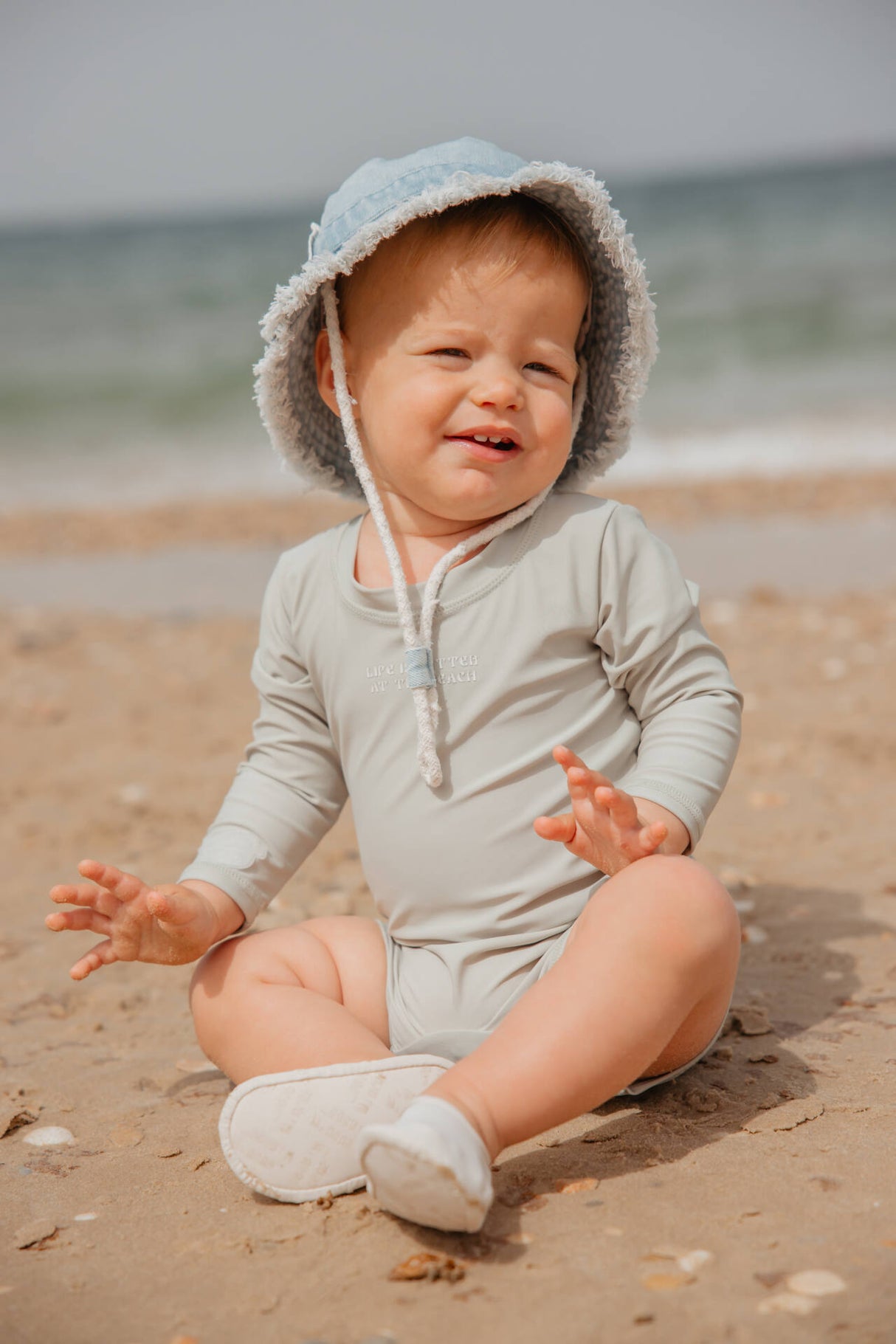 Minene - Ολόσωμο Μαγιώ με Μανίκια UV Olive (6-24 μηνών)